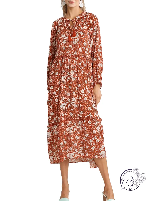 All I Really Need Floral Maxi Dress Elegant Maxi Dress with Pockets