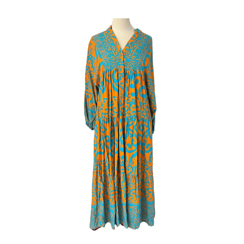 ASHILDA Orange & Blue Printed Maxi Dress | Brand New | Chic Summer Maxi Dress