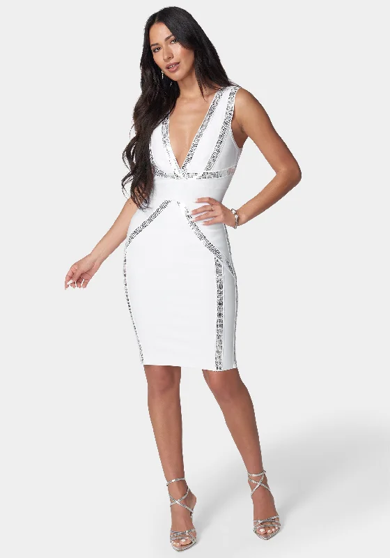 Bandage Metallic Midi Dress Stylish Animal Print Midi Dress