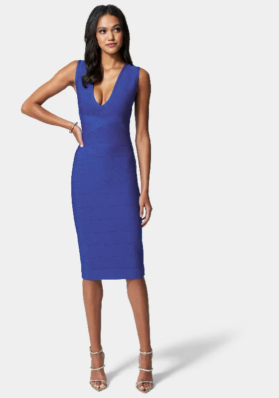 Bandage Midi Dress Comfortable Stretch Midi Dress