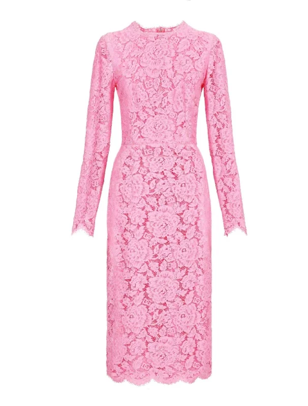 Dolce & Gabbana floral-lace midi dress Fashionable A-Line Midi Dress