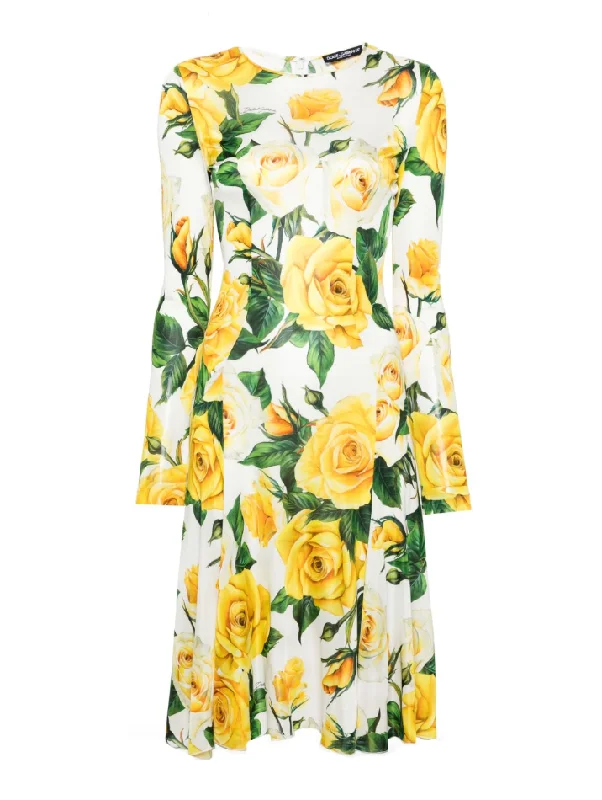 Dolce & Gabbana rose-print midi dress Elegant Floral Midi Dress