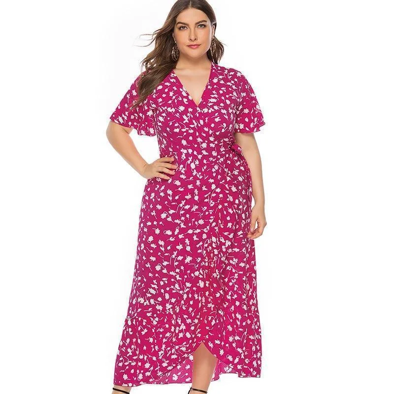 Easy Choice Floral Maxi Dress Cozy Maxi Dress with Slit