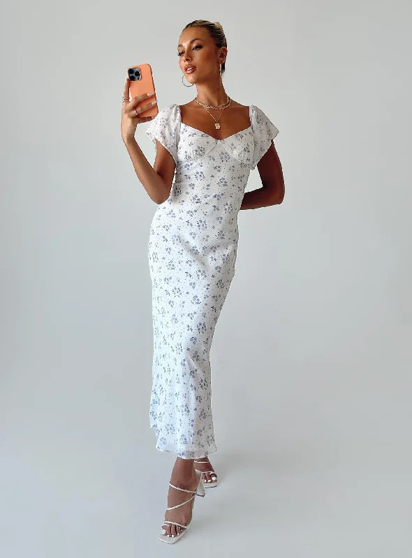 Hera Maxi Dress White Floral Classic Solid Maxi Dress