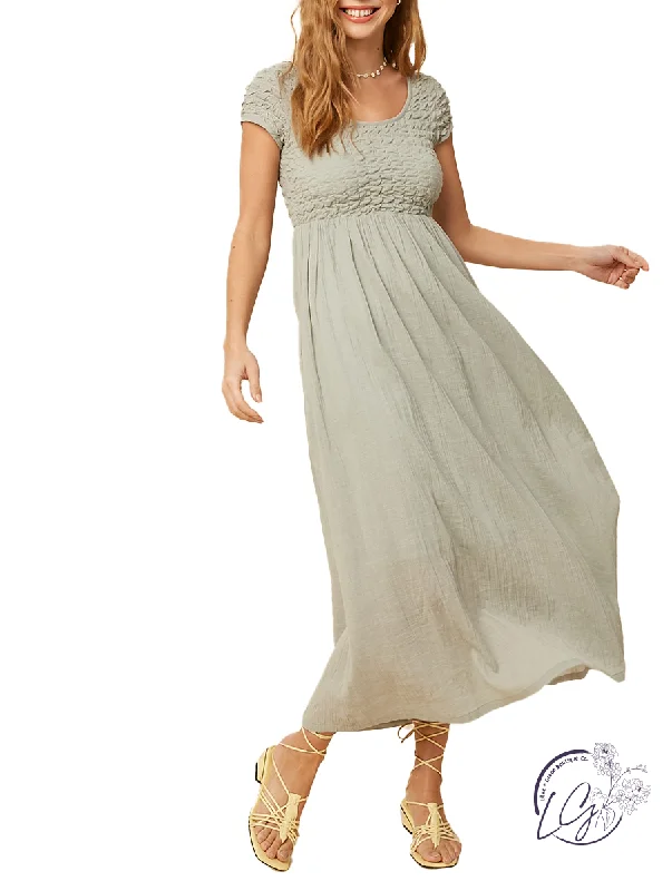 Make Them Jealous Smocked Maxi Dress Fashionable Sheer Maxi Dress