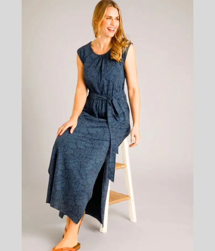 Navy Galia Print Jersey Maxi Dress Cozy Longline Maxi Dress