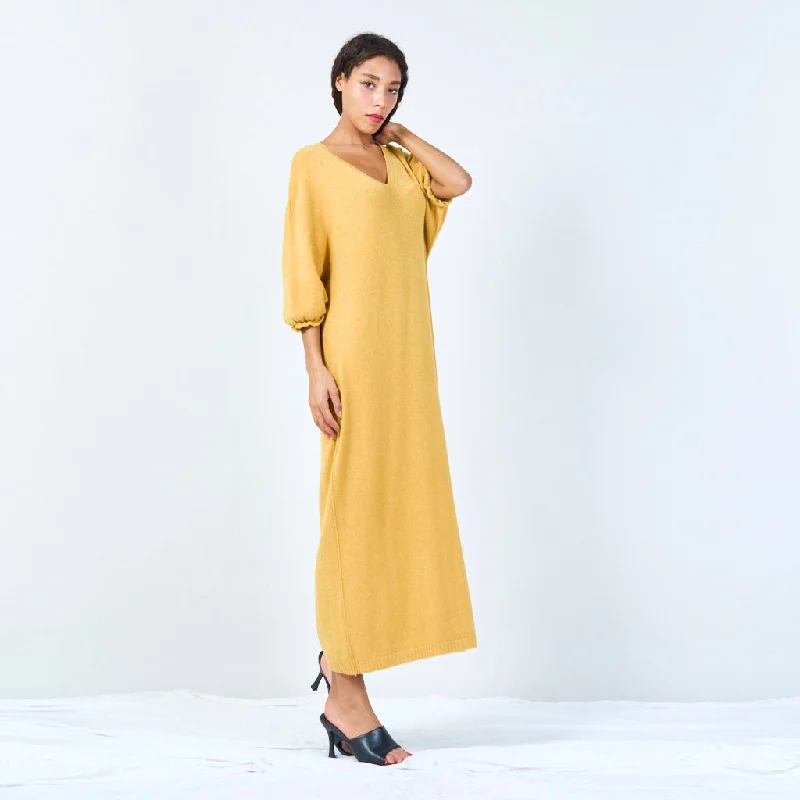 Relaxed fit v-neck midi dress wholesale Trendy Ruffle Hem Midi Dress