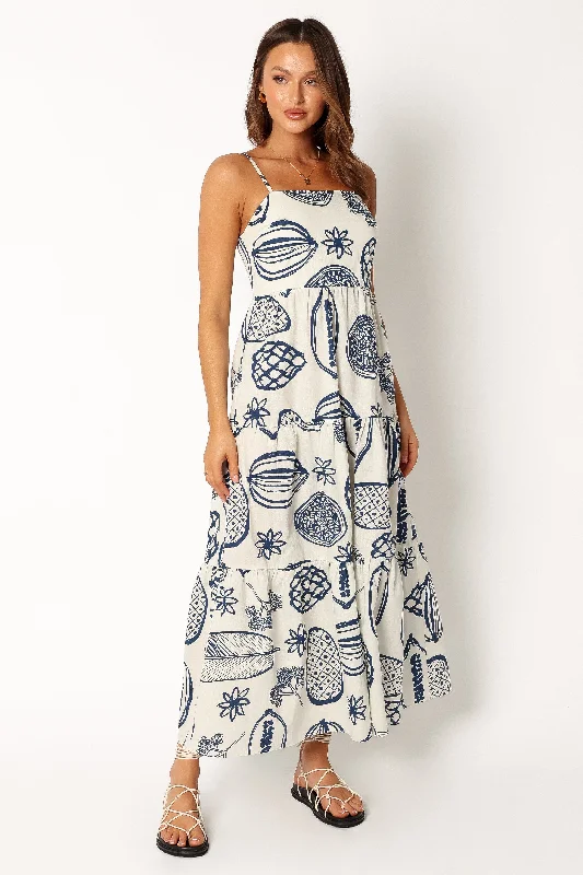 Ronin Maxi Dress - Navy Comfortable Fit-and-Flare Maxi Dress