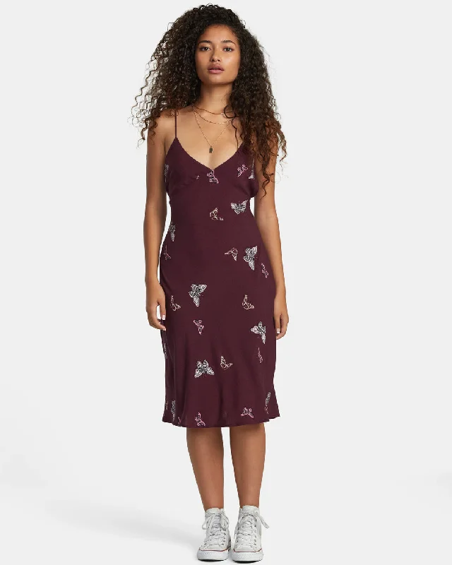 Rose Namajunas Oh Lord Midi Dress - Rose Pink Chic Bohemian Midi Dress