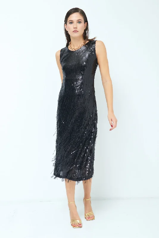 Sleeveless sequin midi dress wholesale Comfortable Ribbed Midi Dress