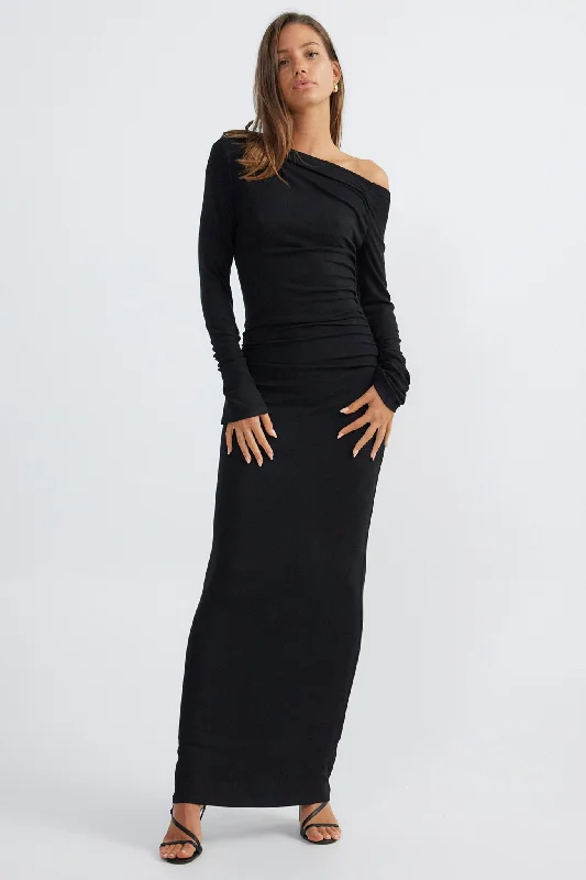 SNDYS Reya Maxi Dress Black Stylish Boho Maxi Dress