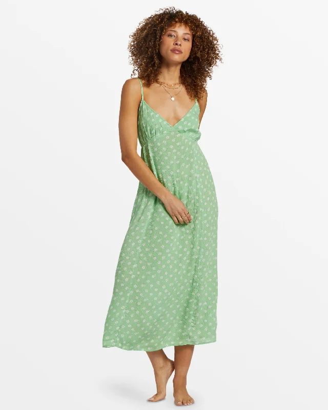 Summer Shine Midi Dress - Bright Meadow Comfortable Draped Midi Dress