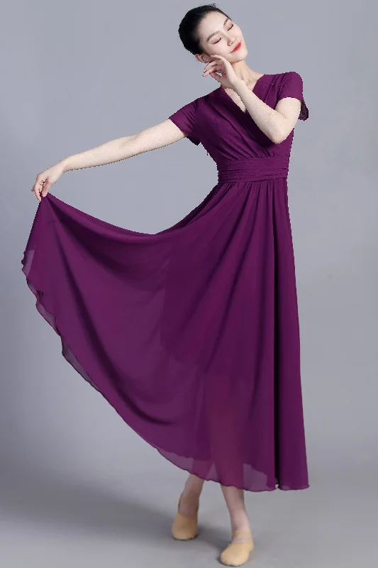 Women's Long Chiffon Dress, Dance maxi dress 3391 Stylish Empire Waist Maxi Dress