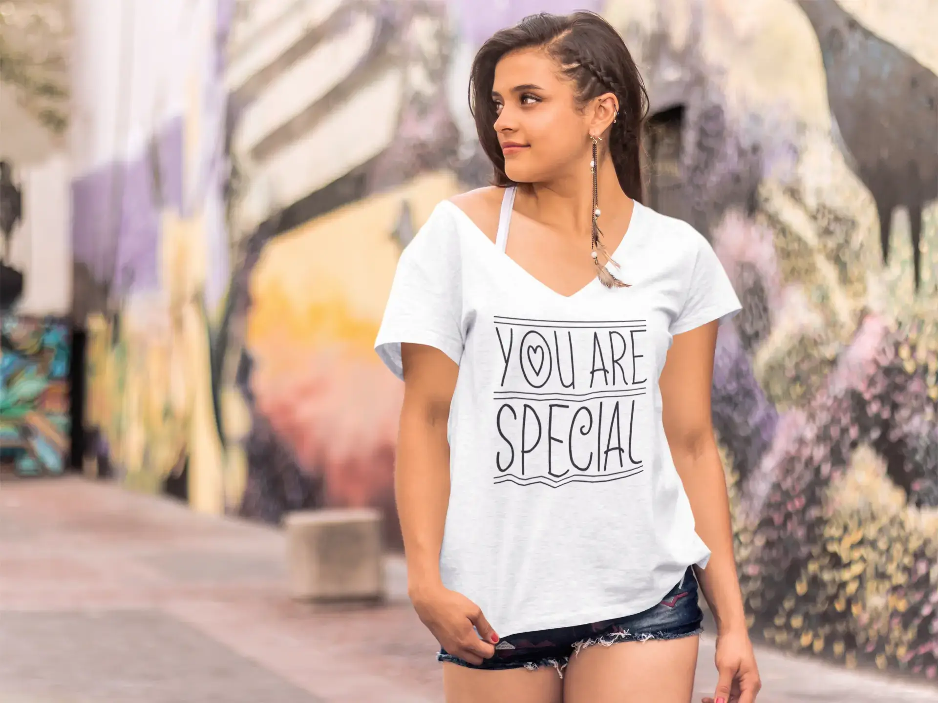 ULTRABASIC Women's T-Shirt You are Special - Mother's Gift Tee Shirt Tops Mesh Fabric Canvas Fabric Denim Fabric