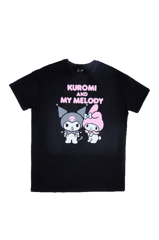 Kuromi My Melody Graphic Relaxed Tee Graphic Embroidered Appliqued