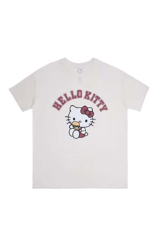 Hello Kitty Burger Graphic Relaxed Tee Spandex Blend Rayon Blend Denim Blend