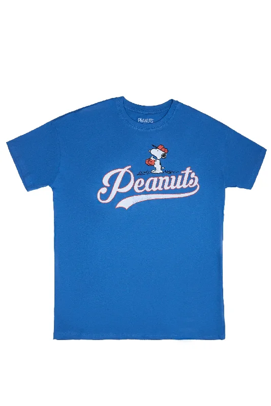 Peanuts Snoopy Baseball Graphic Relaxed Tee Iron Safe Non-Iron Wrinkle Free