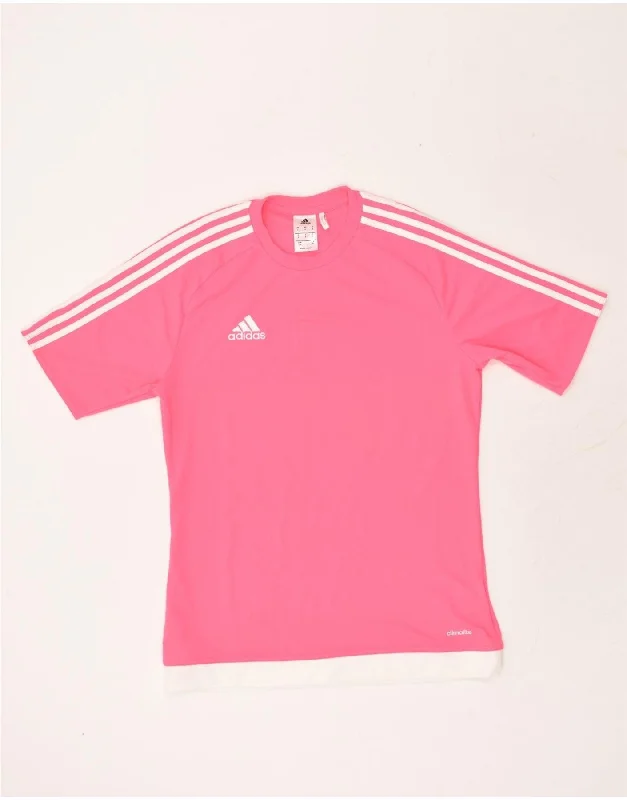 ADIDAS Womens T-Shirt Top UK 10 Small Pink Polyester Collared Crew Neck Turtle Neck