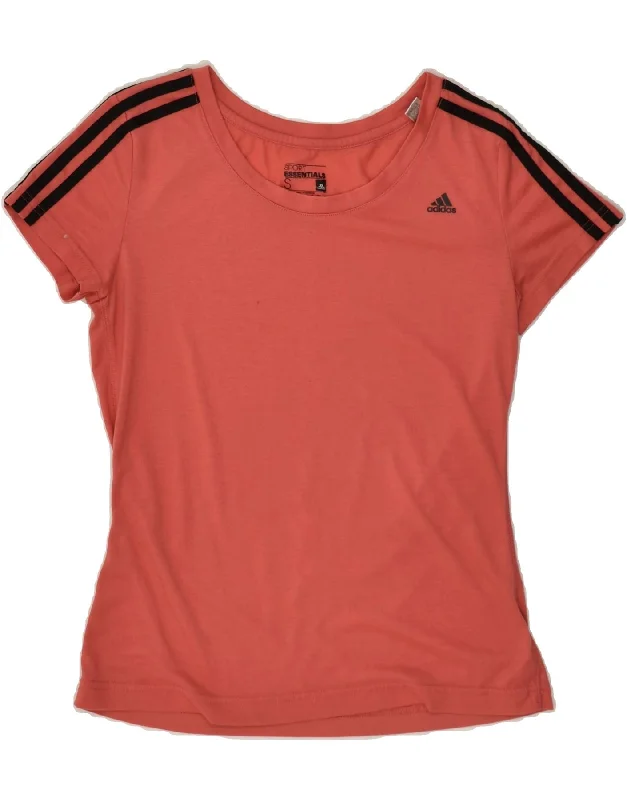 ADIDAS Womens T-Shirt Top UK 8-10 Small Pink Wool Fabric Cashmere Fabric Tweed Fabric