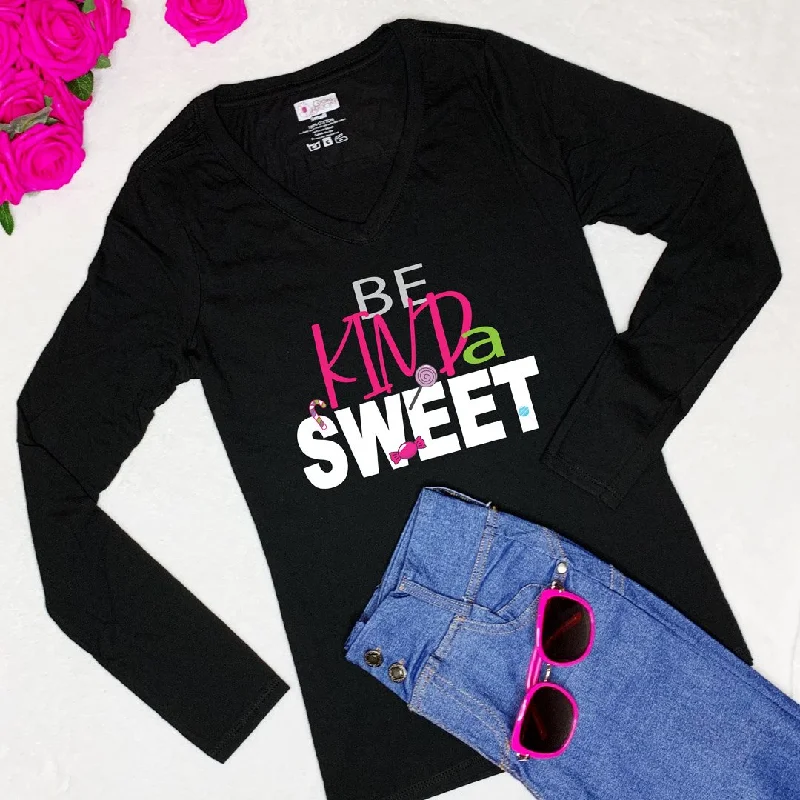 Be Kinda Sweet Long-Sleeve T-Shirt Fitted T-Shirt Seamless Stretchy