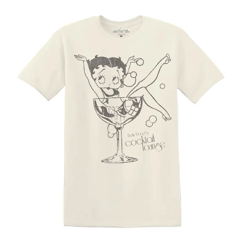 Betty Boop Cocktail Lounge Unisex Tee Basic T-Shirt Crew Neck Short Sleeve