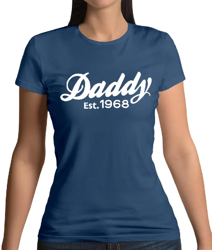 Daddy Est. 1968 Womens T-Shirt Rayon Velvet Corduroy