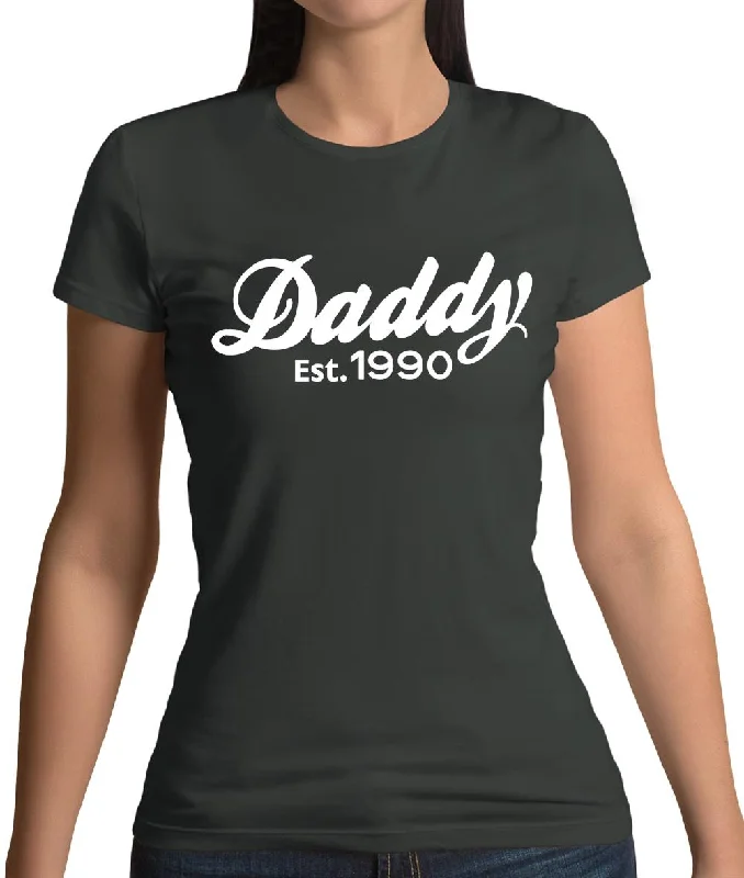 Daddy Est. 1990 Womens T-Shirt Layered Multi-layer Single Layer