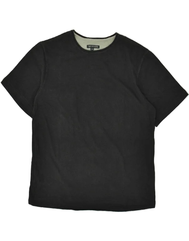 DOCKERS Womens T-Shirt Top UK 14 Medium Black Cashmere Blend Cotton Blend Poly Blend