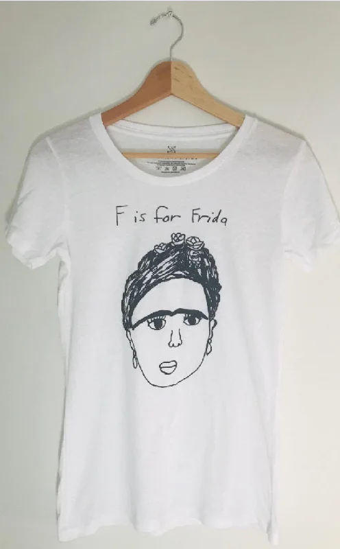 F is for Frida Adult Tee Polka Dot Checkered Tartan