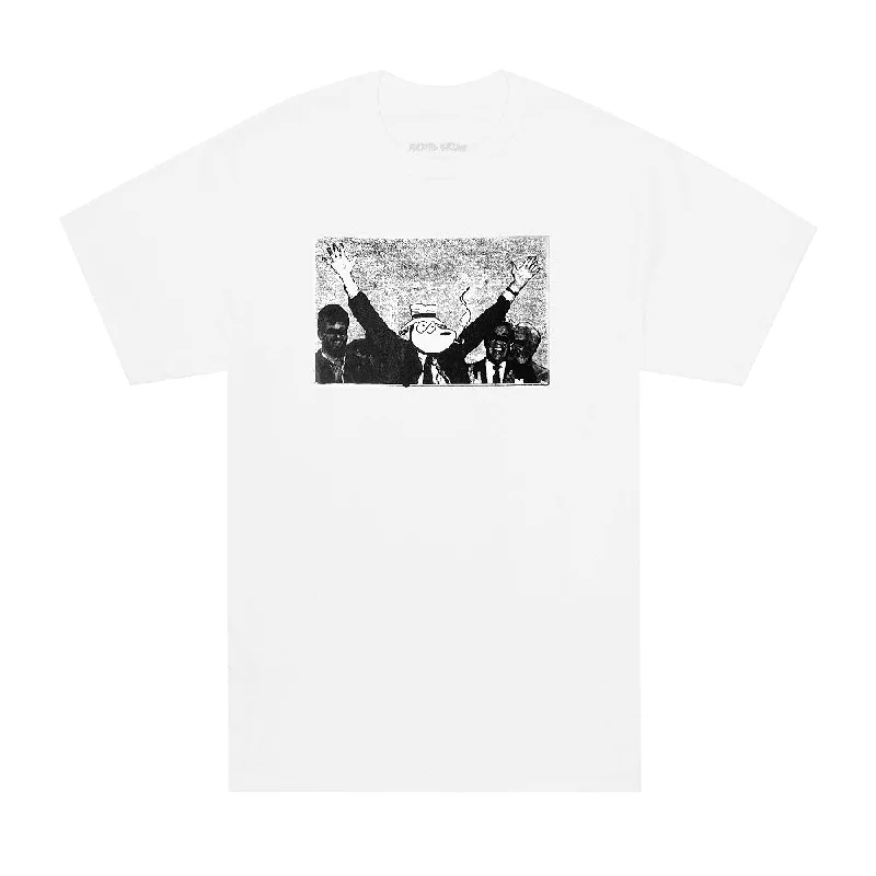 FUCKING AWESOME NOBODY FOR PRESIDENT TEE // WHITE Zippered Front Buttoned Front Snap Front