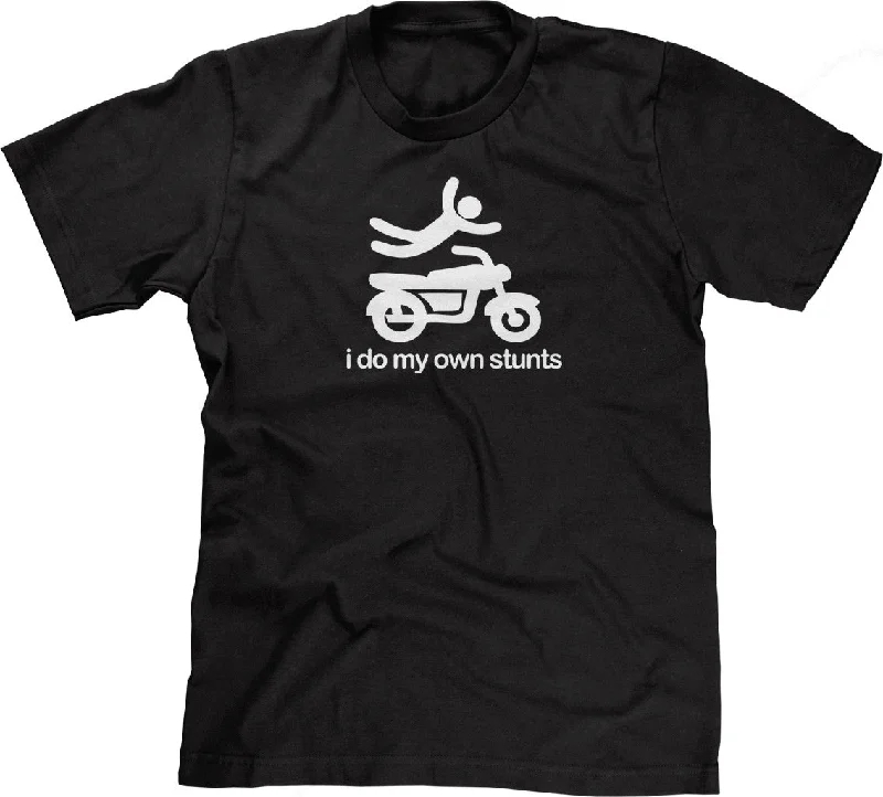 I Do My Own Stunts T-Shirt Real Fur Shearling Chenille