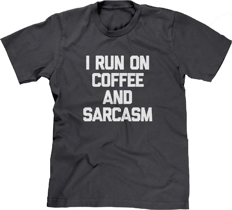 I Run On Coffee & Sarcasm T-Shirt Front Pockets Side Pockets Patch Pockets