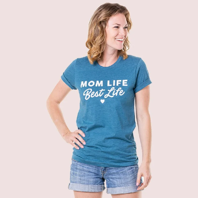 Mom Life Best Life T-Shirts Sequined Glittery Shiny