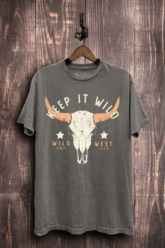 Keep it wild mineral Tee Real Fur Shearling Chenille