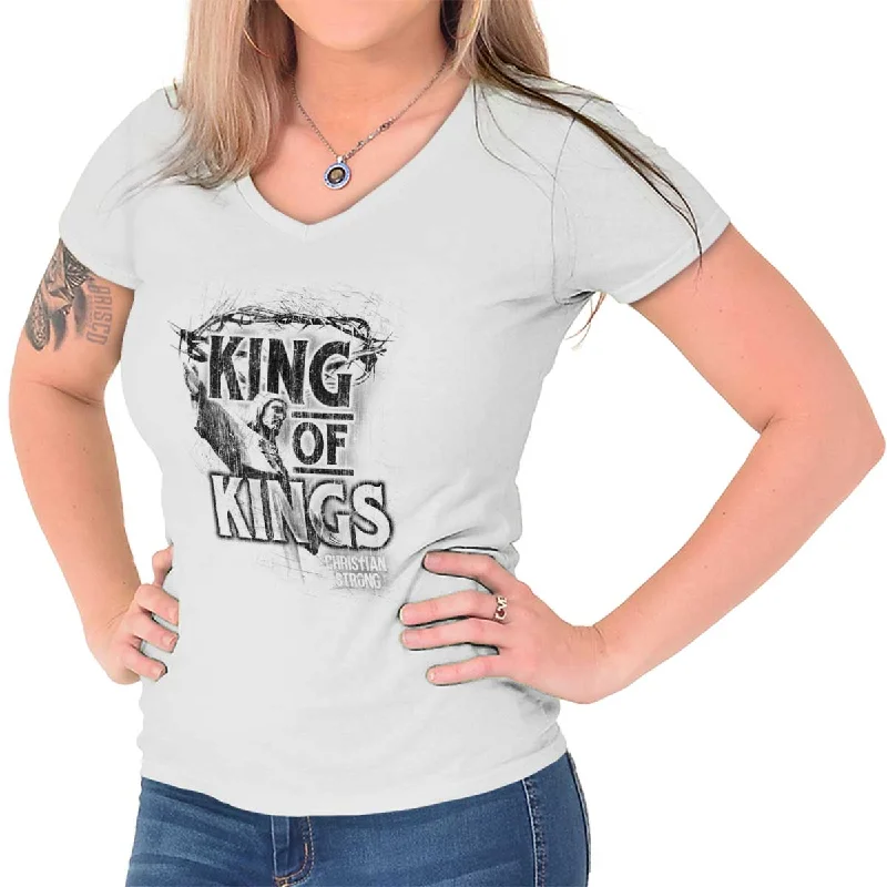 King of Kings Junior Fit V-Neck T-Shirt Casual Formal Business