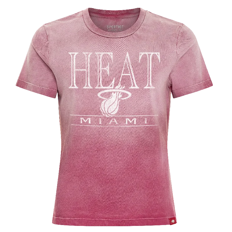 Sportiqe Miami HEAT Sun-Dipped Women's Tee Striped Floral Plaid