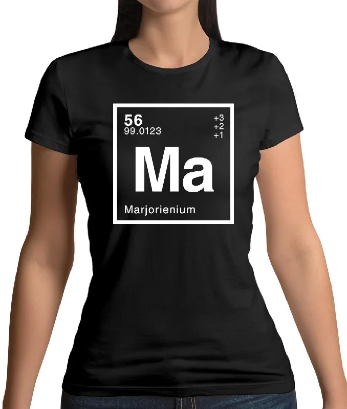 Marjorie - Periodic Element Womens T-Shirt Asymmetrical Pockets Print