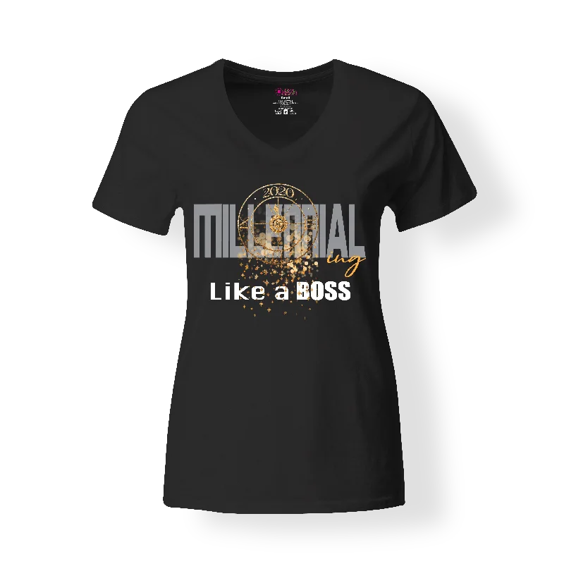 Millennial-ing Like A Boss T-Shirt Embroidered Appliqued Beaded