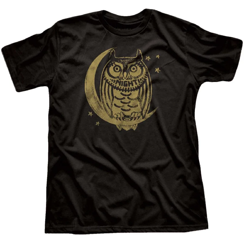 Night Owl T-shirt Embroidered Appliqued Beaded