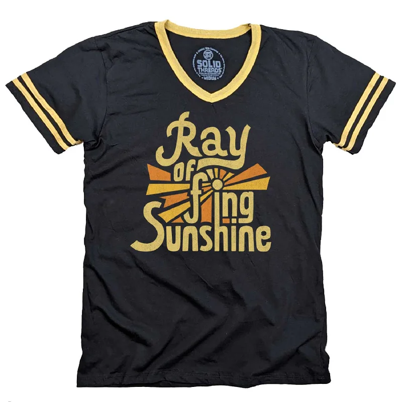 Ray of F'ing Sunshine Ringer V-Neck T-Shirt Layered Multi-layer Single Layer