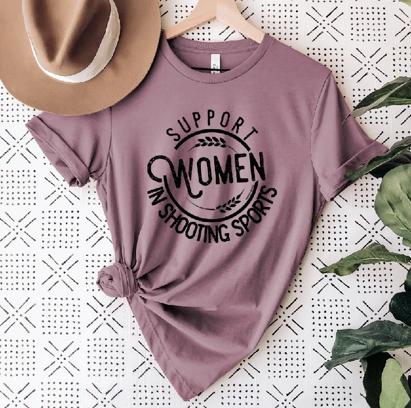 Support Women in Shooting Sports T-Shirt (XS-4XL) - Multiple Colors! Notch Collar Peter Pan Collar Cowl Neck