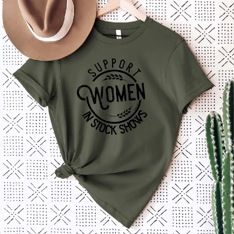 Support Women in Stock Shows T-Shirt (XS-4XL) - Multiple Colors! Cotton Fabric Linen Fabric Terry Fabric