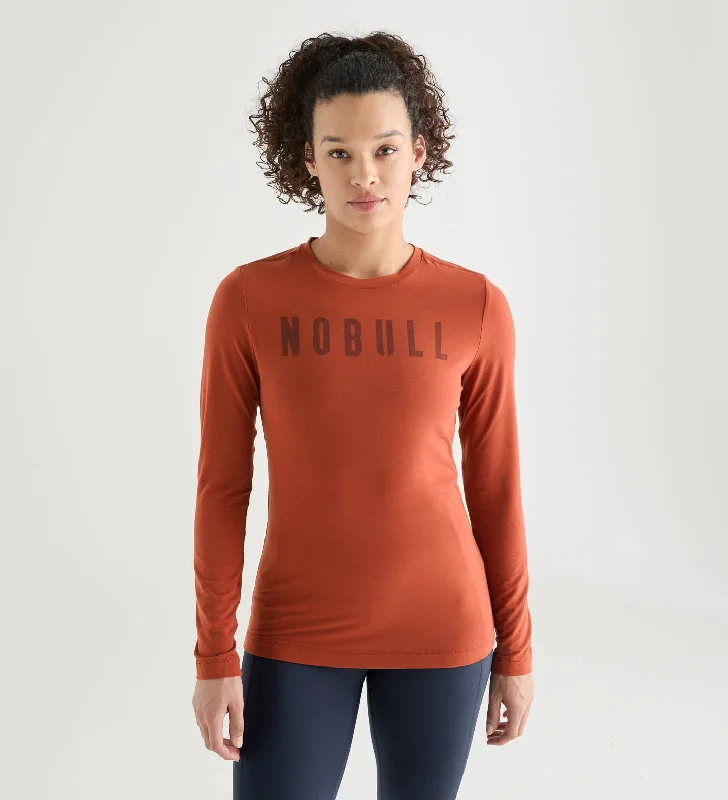 Women's NOBULL Long Sleeve Tee Fleece Nylon Spandex