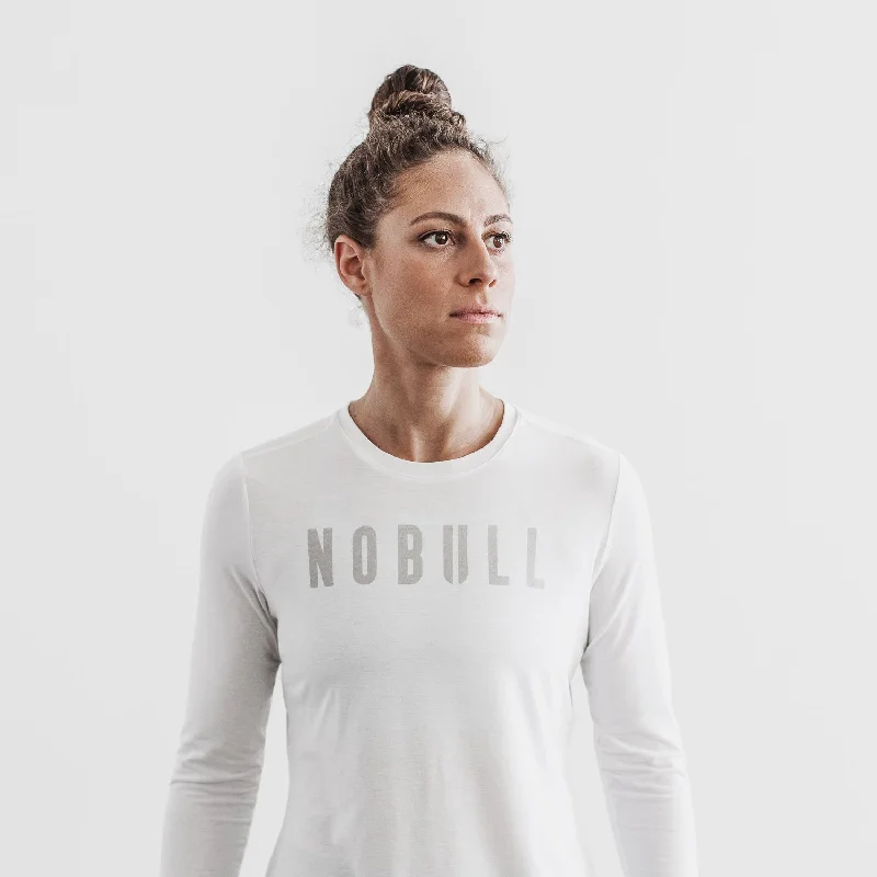 Women's NOBULL Long Sleeve Tee Chenille Blend Fleece Blend Nylon Blend