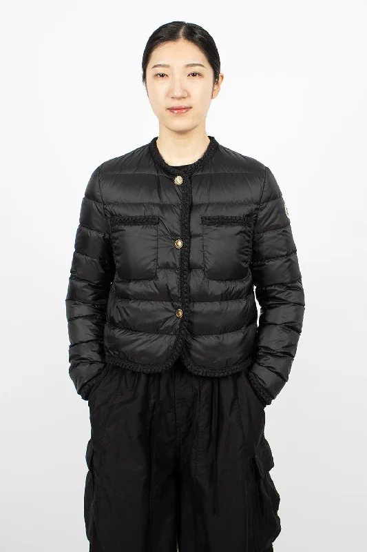 Aristeo Short Down Jacket Black Welt Pockets Slit Pockets Flap Pockets