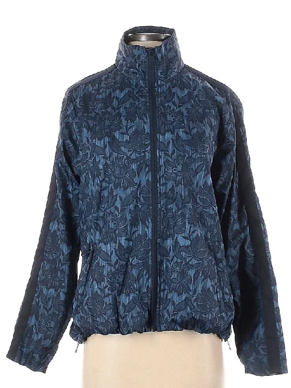 Athleta Navy Floral Full-zip Rain Jacket Size XS - Runs big MSP$149 Nylon Jacket Polyester Jacket Spandex Jacket