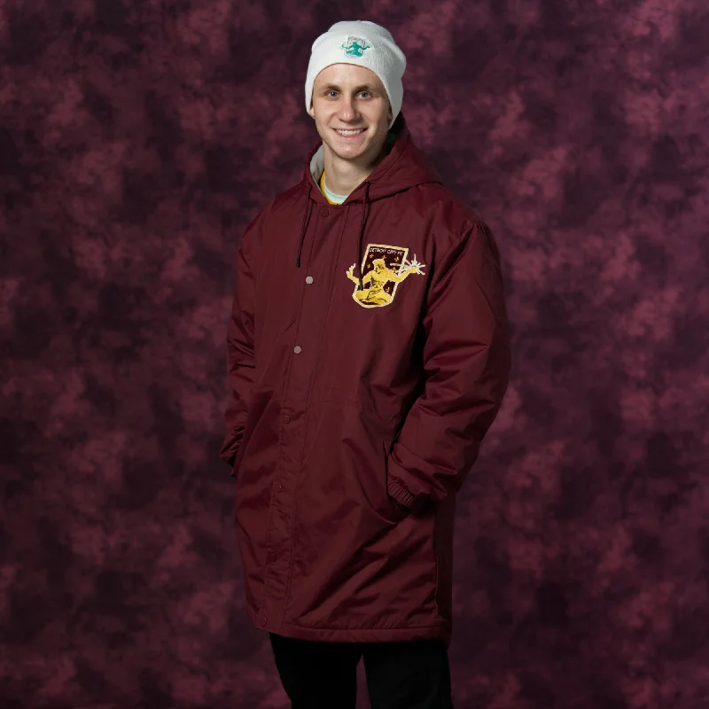 DCFC Coaches Jacket- Maroon Zippered Front Buttoned Front Snap Front