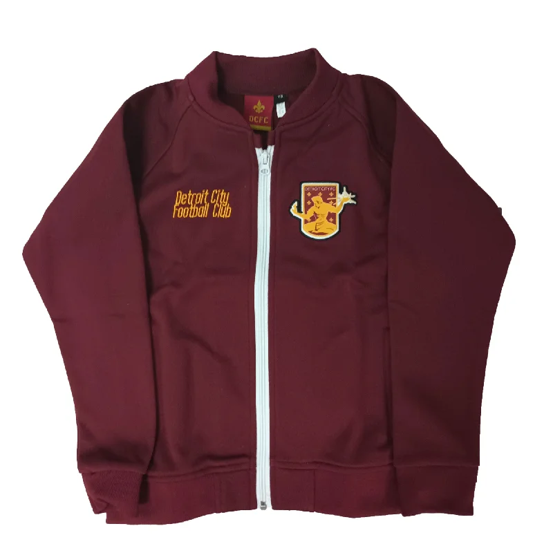 DCFC Youth Track Jacket- Maroon Rayon Jacket Velvet Jacket Corduroy Jacket