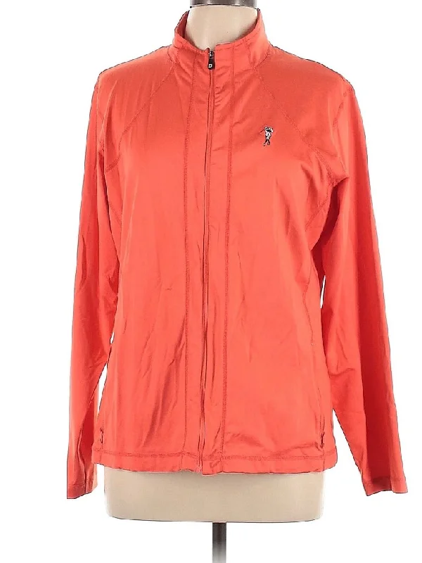 Footjoy Women's Full Zip Jacket in Orange w/ Logo Size L MSP$145 Fitted Jacket Loose Jacket Oversized Jacket