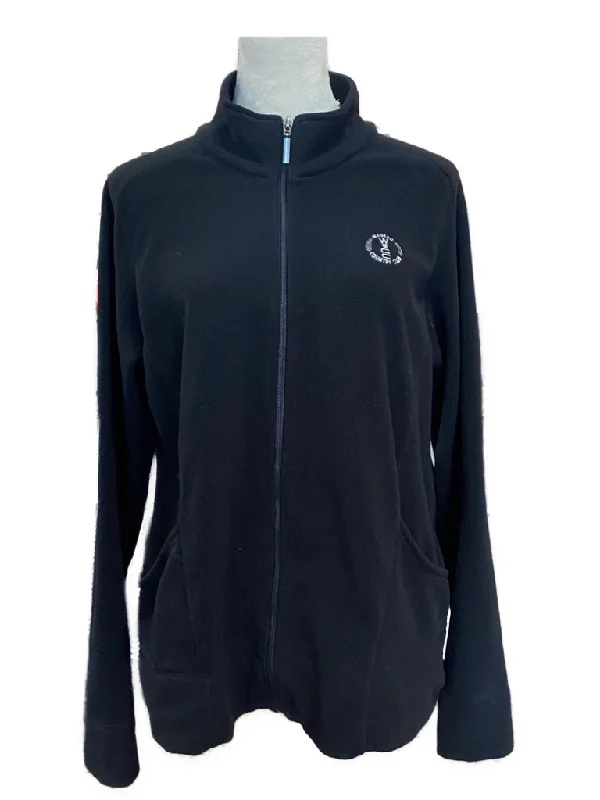 Gear Black Women's Fleece Full-Zip Golf Jacket w/logo Size L Satin Jacket Silk Jacket Chiffon Jacket